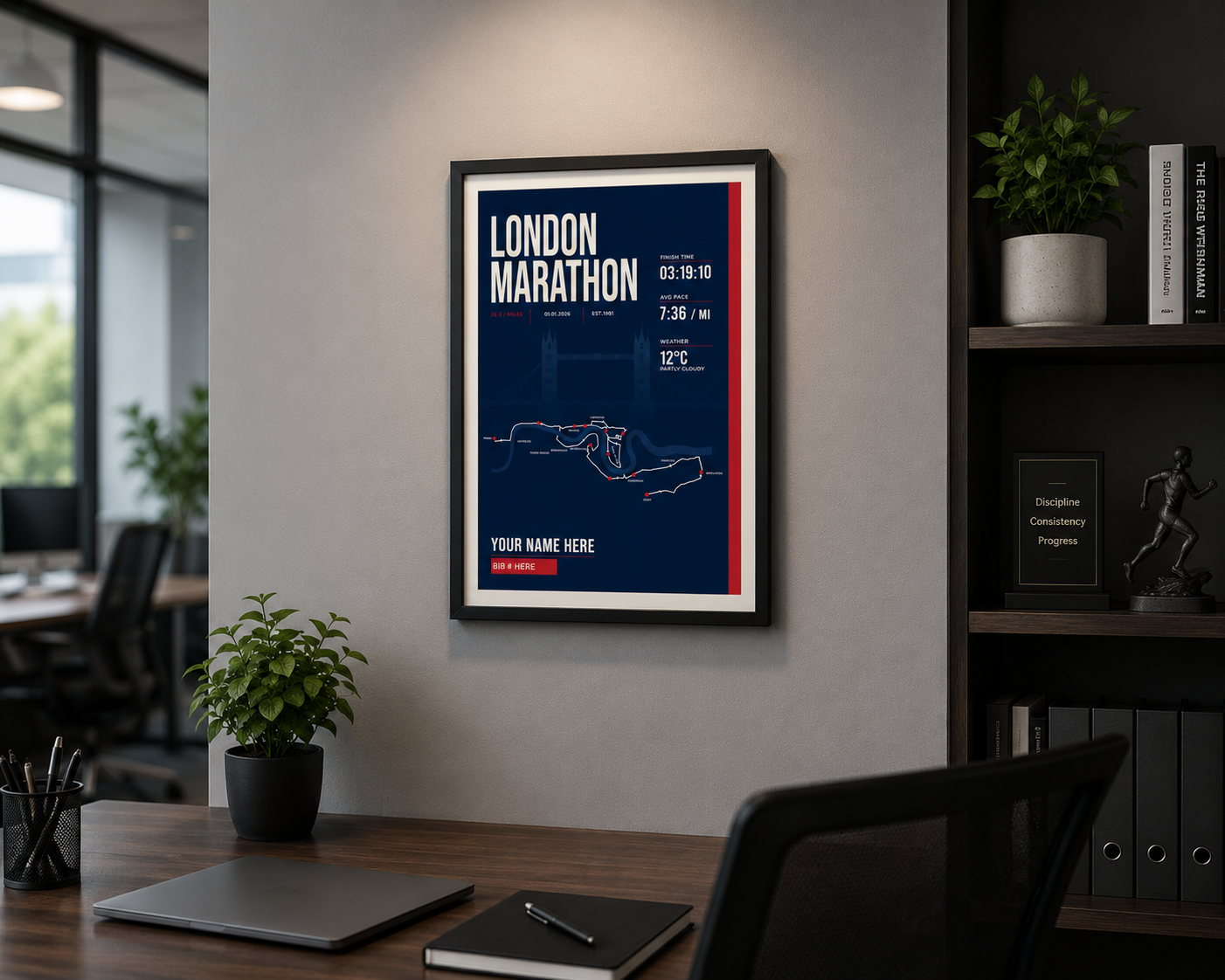 London Marathon Personalised Race Print