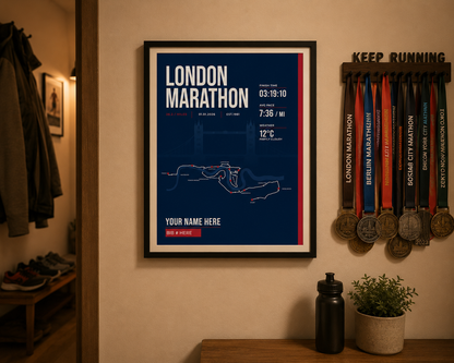 London Marathon Personalised Race Print